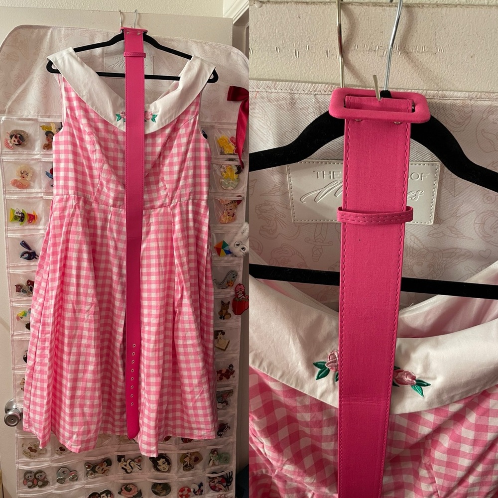 NWT Barbie Unique Vintage Pink Gingham Cotton Dancing Doll Swing Dress - Picture 5 of 13